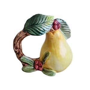 Fitz & Floyd Pear Ceramic Napkin Ring Holder 1991 VTG Cottage Table Replacement